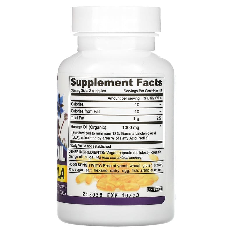 Deva, Premium Vegan Borage Oil, GLA, 90 Vegan Caps 895634000256