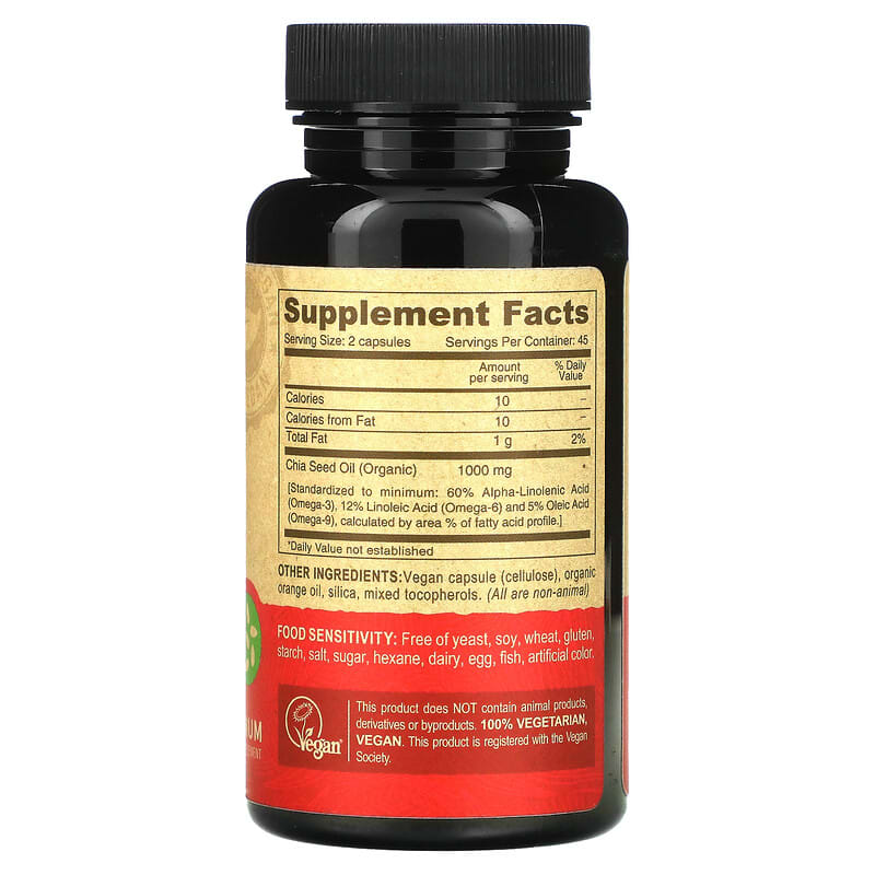 Deva, Premium Vegan Chia Seed Oil, 90 Vegan Caps 895634000263