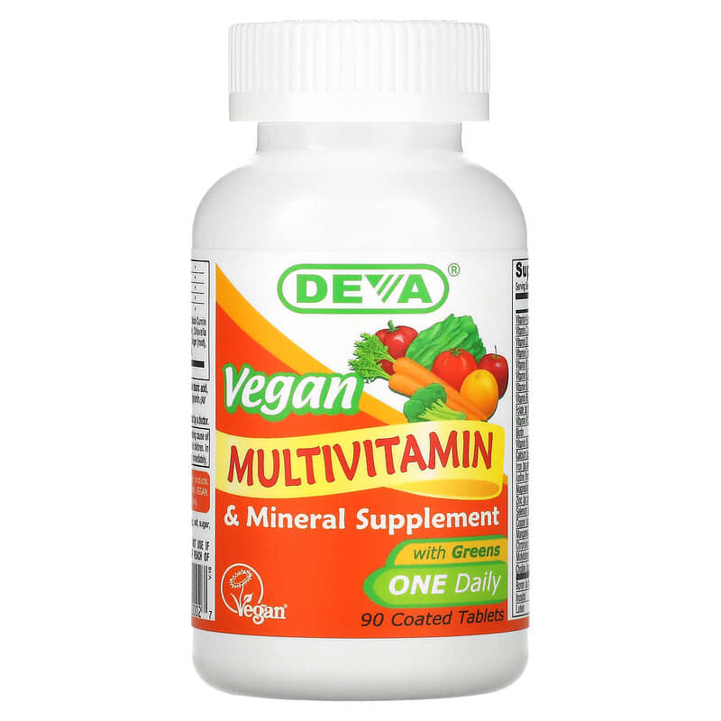 Deva Vegan Multivitamin & Mineral Supplement One Daily 90 Coated Tablets 895634000027