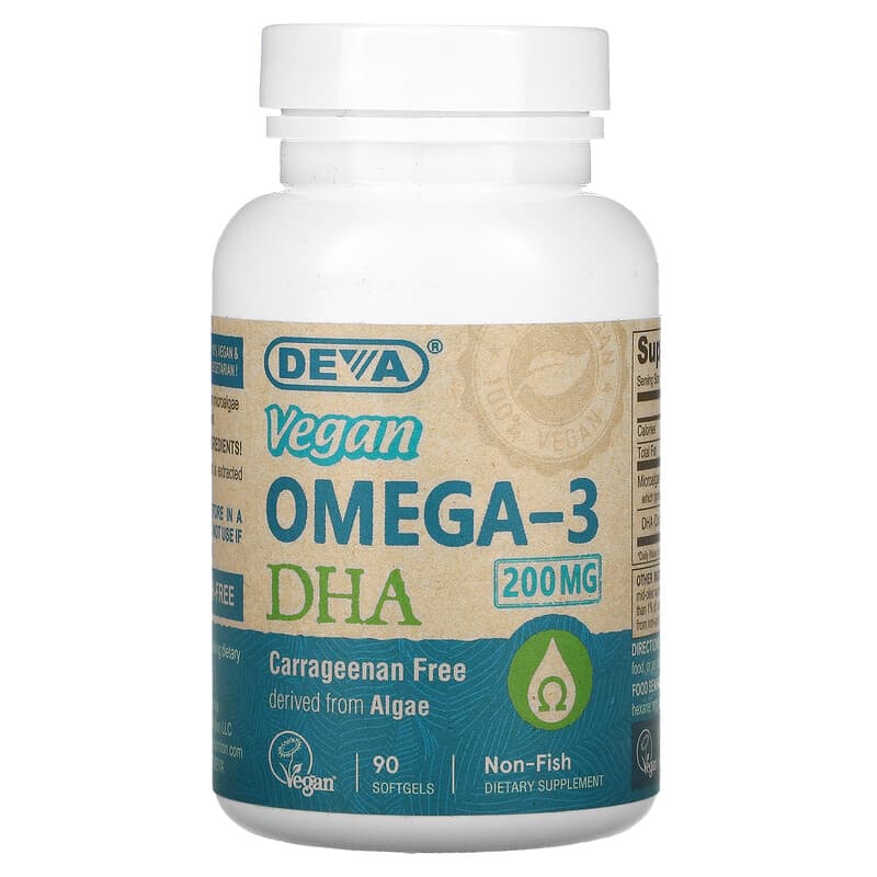 Deva Vegan Omega-3 DHA 200 mg 90 Softgels 895634000232