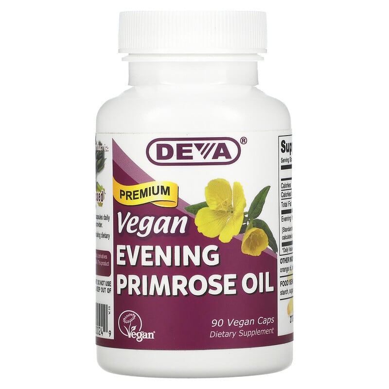 Deva Vegan Premium Evening Primrose Oil 90 Vegan Caps 895634000249