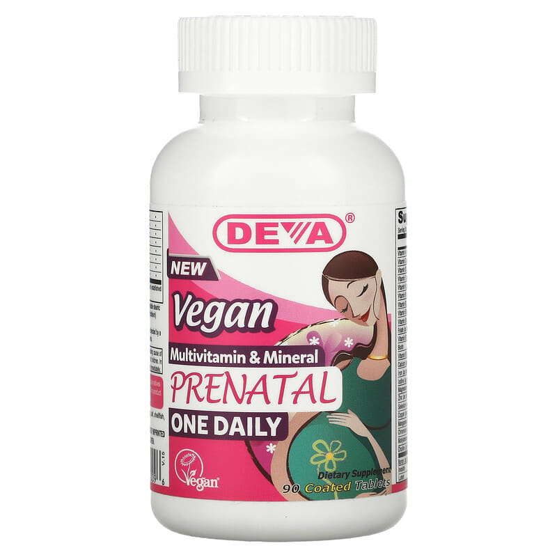 Deva Vegan Prenatal Multivitamin & Mineral One Daily 90 Coated Tablets 895634000096