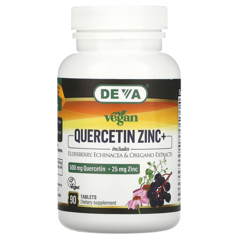 Deva Vegan Quercetin 500 mg Zinc+ 25 mg 90 Tablets 895634000669