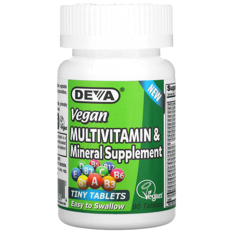 Deva Vegan Tiny-Tablets Multivitamin & Mineral Supplement 90 Tablets 895634000294