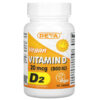Deva Vegan Vitamin D D2 20 mcg (800 IU) 90 Tablets 895634000270