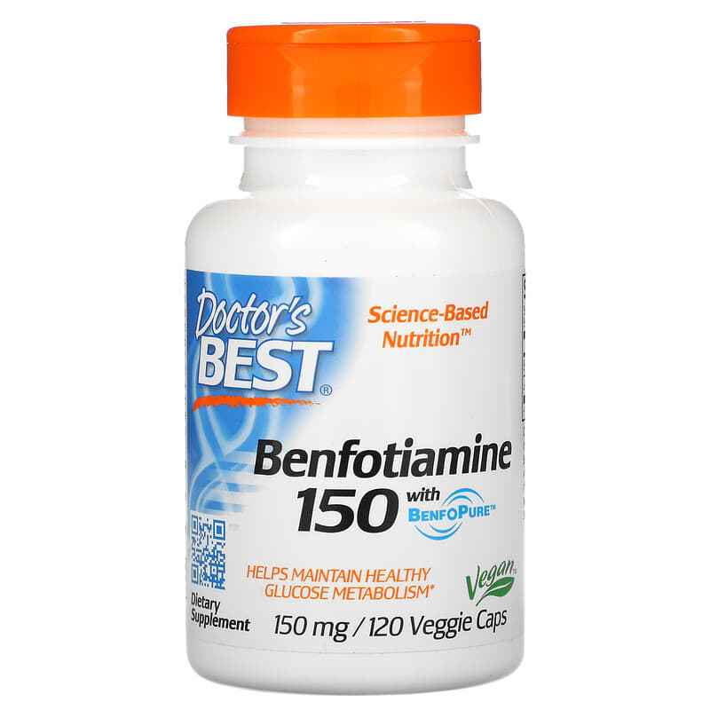 Doctor's Best Benfotiamine 150 with BenfoPure 150 mg 120 Veggie Caps 753950001299