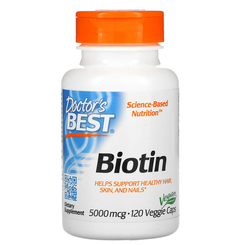 Doctor's Best Biotin 5,000 mcg 120 Veggie Caps 753950003019