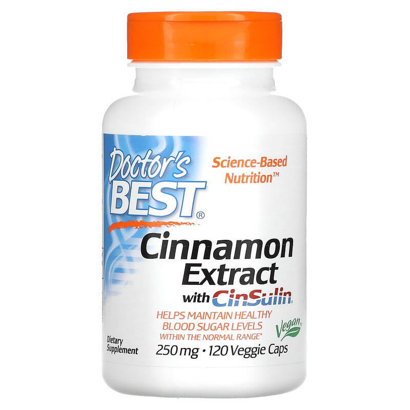 Doctor's Best Cinnamon Extract with CinSulin 250 mg 120 Veggie Caps 753950004634