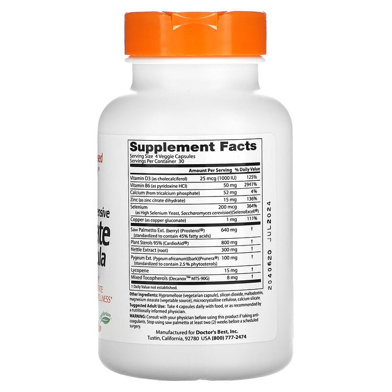 Doctor's Best, Comprehensive Prostate Formula, 120 Veggie Caps 753950000858