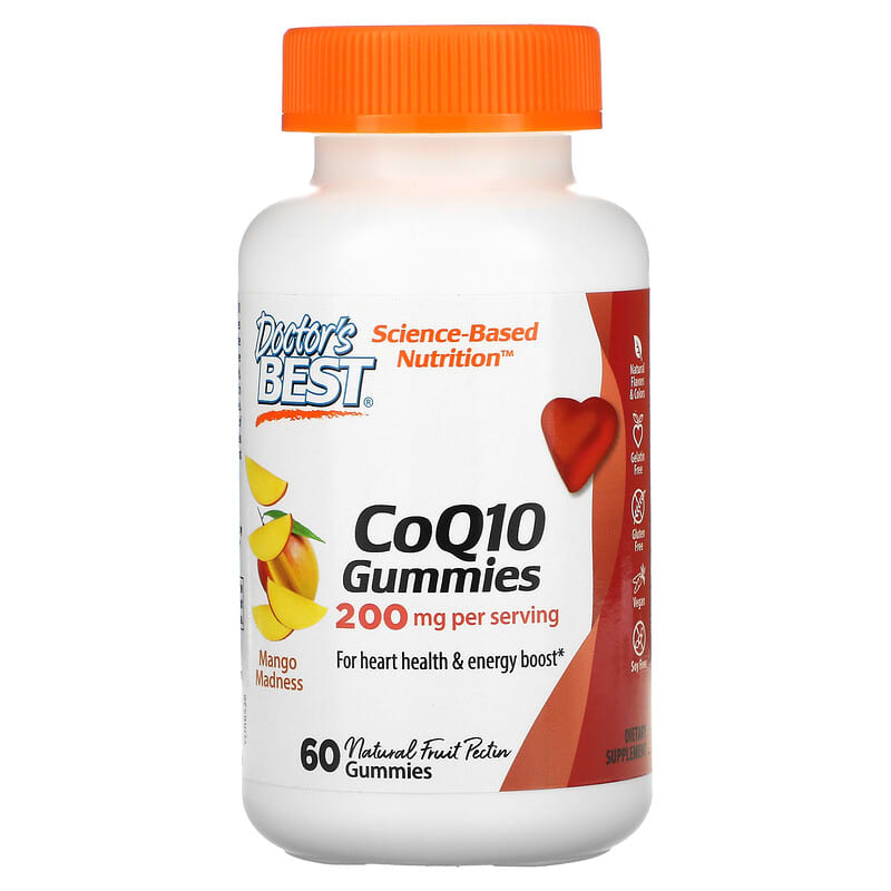 Doctor's Best CoQ10 Gummies Mango Madness 100 mg 60 Gummies 753950005266