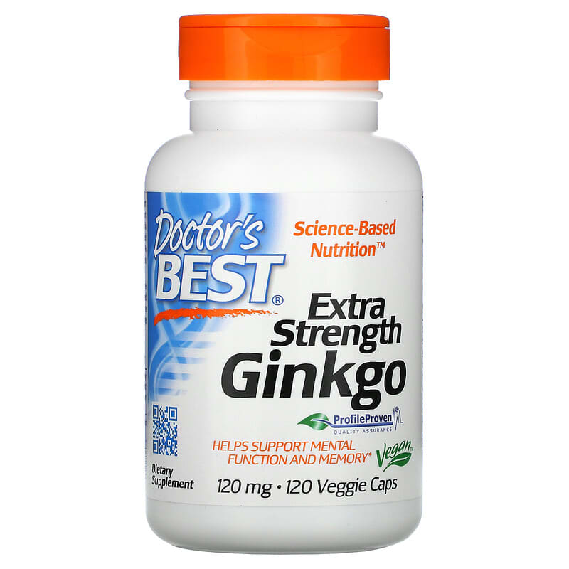 Doctor's Best Extra Strength Ginkgo 120 mg 120 Veggie Caps 753950000919