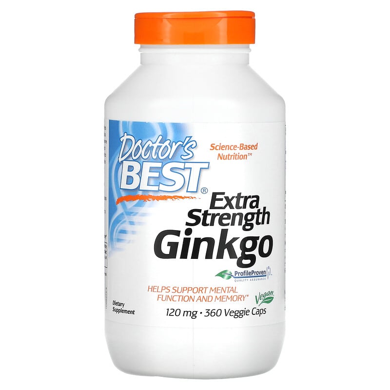 Doctor's Best Extra Strength Ginkgo 120 mg 360 Veggie Caps 753950002739