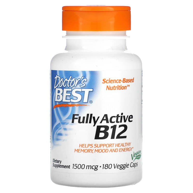 Doctor's Best Fully Active B12 1,500 mcg 180 Veggie Caps 753950005167