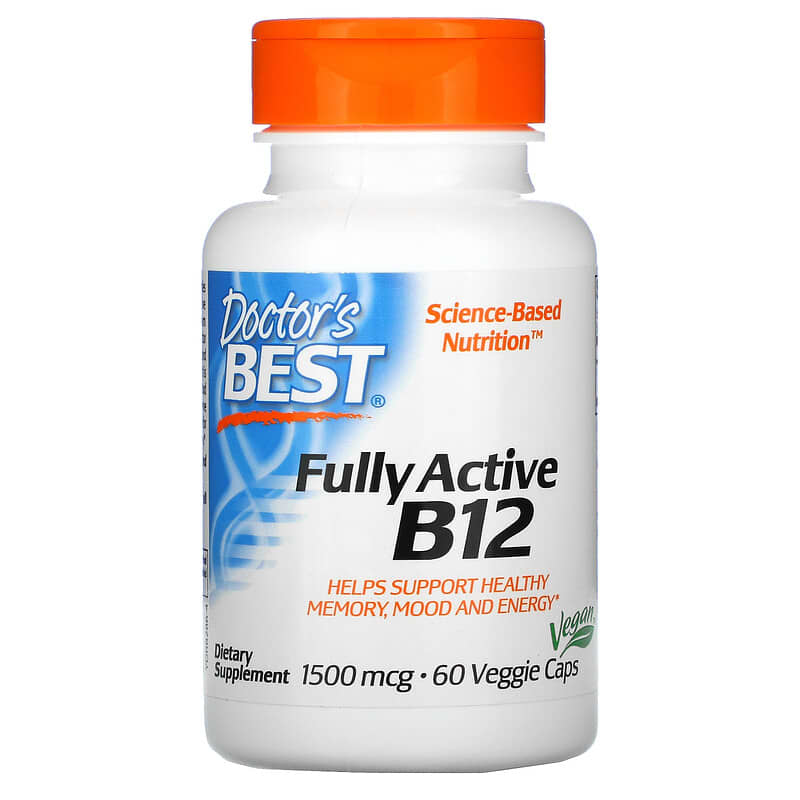 Doctor's Best Fully Active B12 1,500 mcg 60 Veggie Caps 753950002869