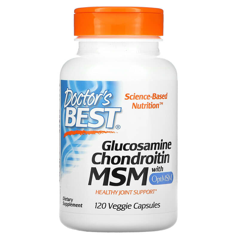 Doctor's Best Glucosamine Chondroitin MSM with OptiMSM 120 Veggie Caps 753950000803