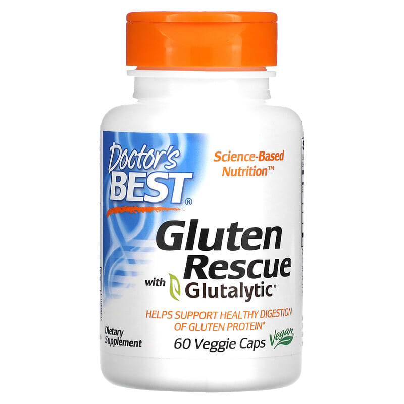 Doctor's Best Gluten Rescue with Glutalytic 60 Veggie Caps 753950004016