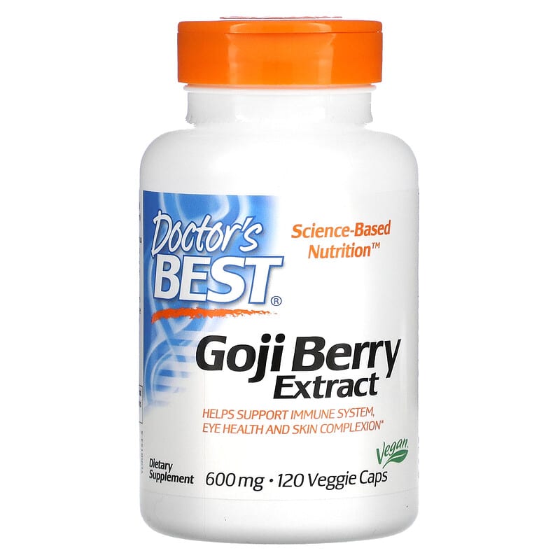 Doctor's Best Goji Berry Extract 600 mg 120 Veggie Caps 753950001534
