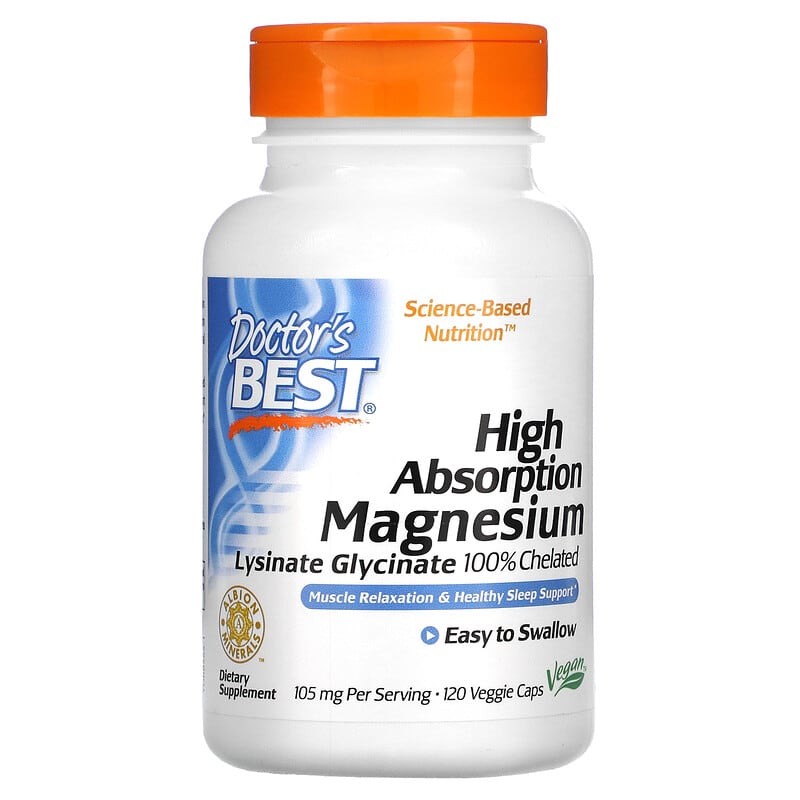 Doctor's Best High Absorption Magnesium 52.5 mg 120 Veggie Caps 753950005655