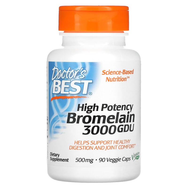 Doctor's Best High Potency Bromelain 3000 GDU 500 mg 90 Veggie Caps 753950002159