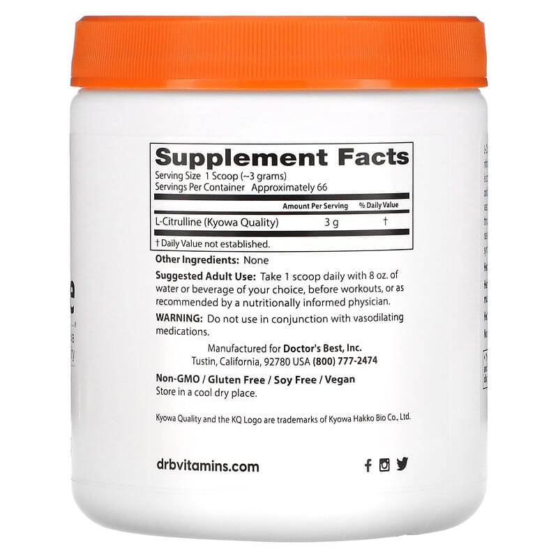 Doctor's Best, L-Citrulline Powder, 7 oz (200 g) 753950004375