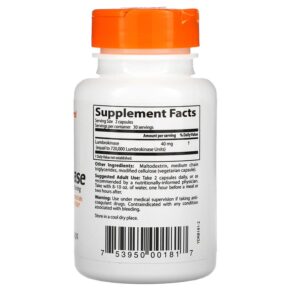 Doctor's Best, Lumbrokinase, 20 mg, 60 Veggie Caps 753950001817