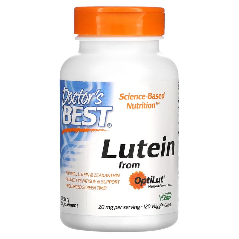 Doctor's Best Lutein from OptiLut 10 mg 120 Veggie Caps 753950001435