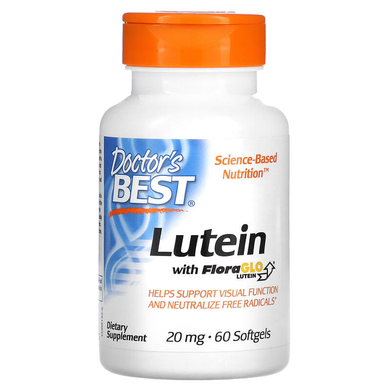 Doctor's Best Lutein with FloraGlo Lutein 20 mg 60 Softgels 753950001923