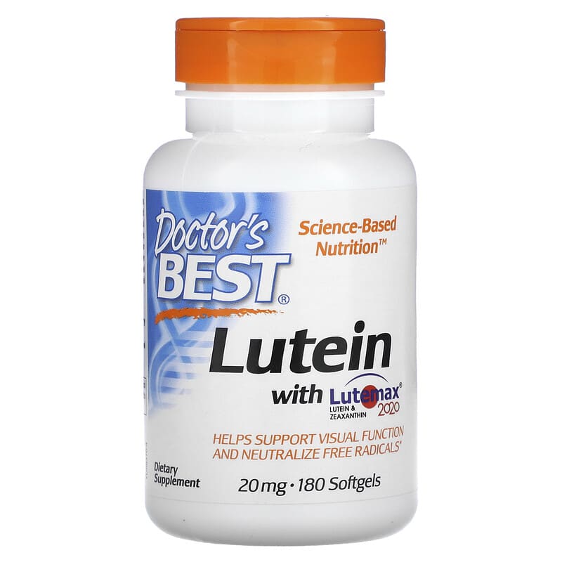 Doctor's Best Lutein with Lutemax 2020 20 mg 180 Softgels 753950003705