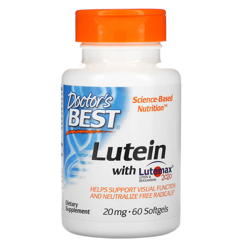 Doctor's Best Lutein with Lutemax 2020 20 mg 60 Softgels 753950003699