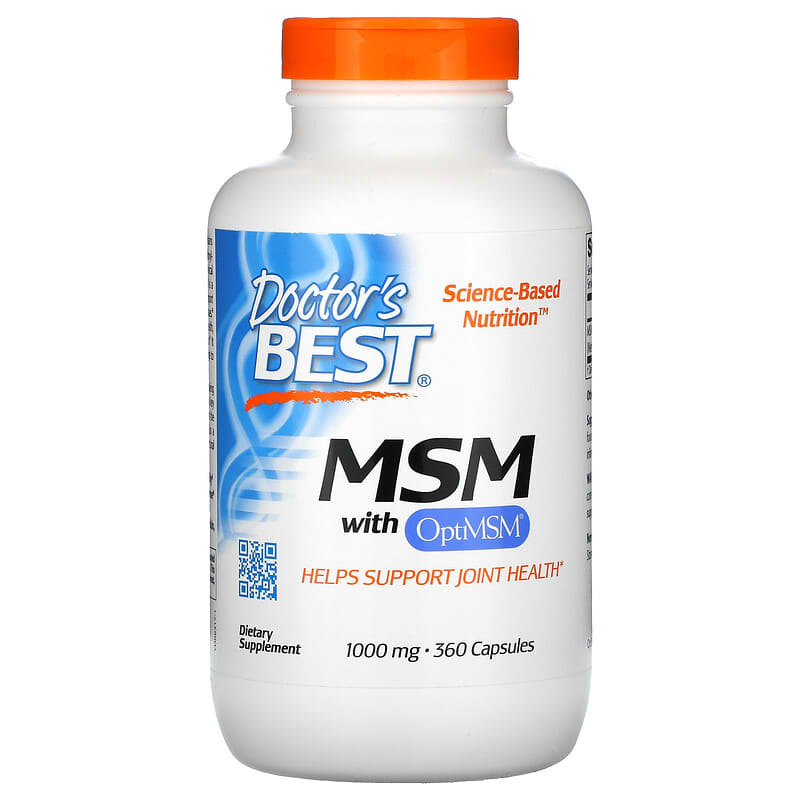 Doctor's Best MSM with OptiMSM 1,000 mg 360 Capsules 753950003170