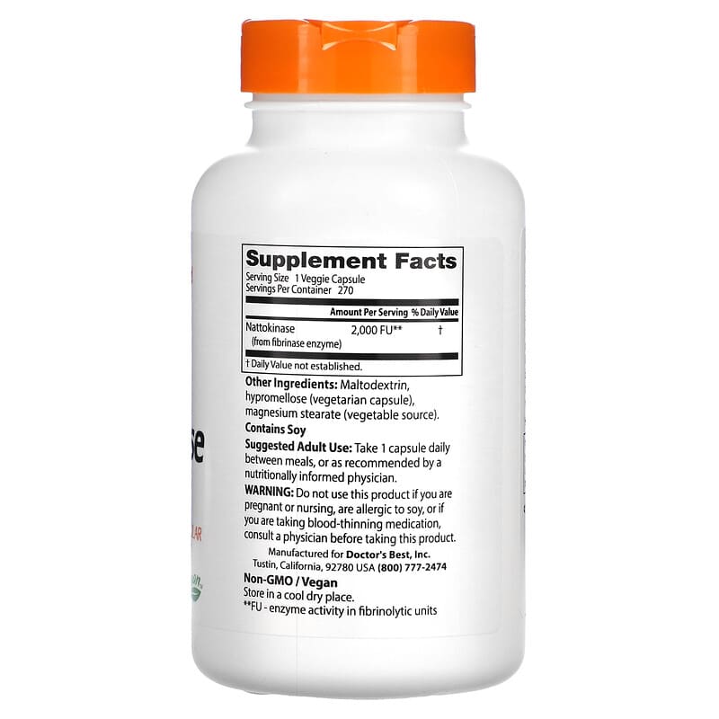 Doctor's Best, Nattokinase, 2,000 FUs, 270 Veggie Caps 753950002531