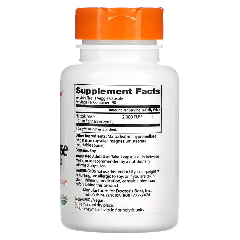 Doctor's Best, Nattokinase, 2,000 FUs, 90 Veggie Caps 753950001251