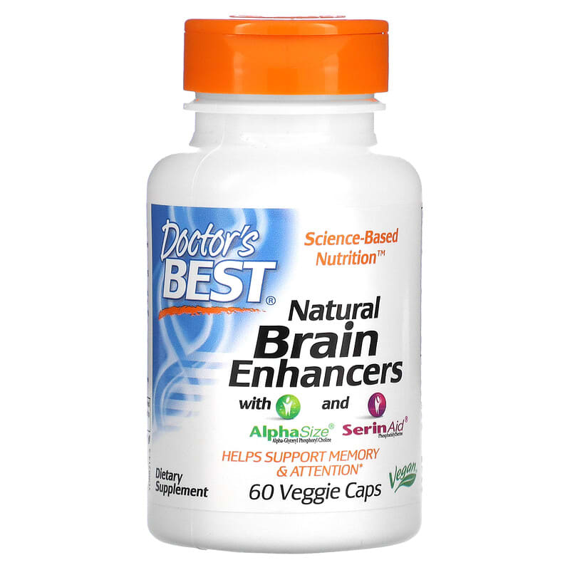 Doctor's Best Natural Brain Enhancers with AlphaSize and SerinAid 60 Veggie Caps 753950002142