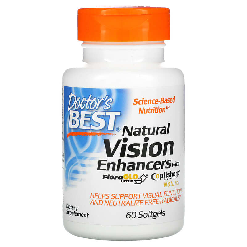 Doctor's Best Natural Vision Enhancers with FloraGlo Lutein 60 Softgels 753950003118