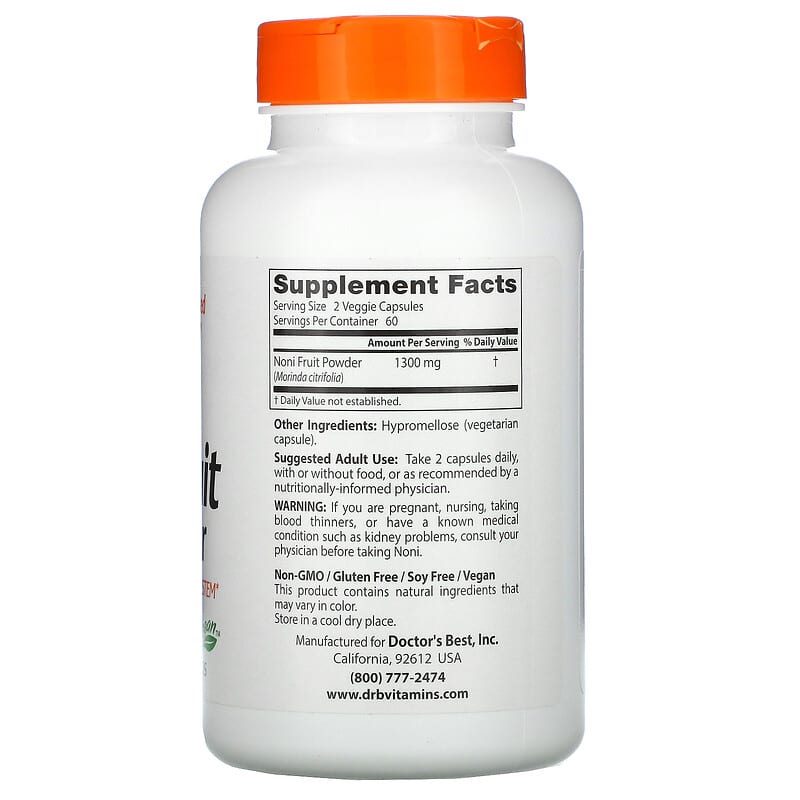 Doctor's Best, Noni Fruit Powder, 650 mg, 120 Veggie Caps 753950000964