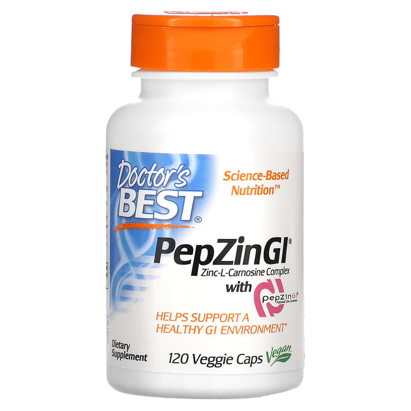 Doctor's Best PepZin GI Zinc-L-Carnosine Complex 120 Veggie Caps 753950001367