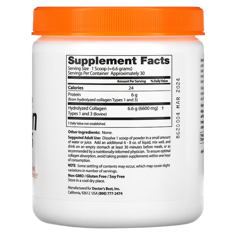 Doctor's Best, Pure Collagen Types 1 and 3 Powder, 7.1 oz (200 g) 753950002036