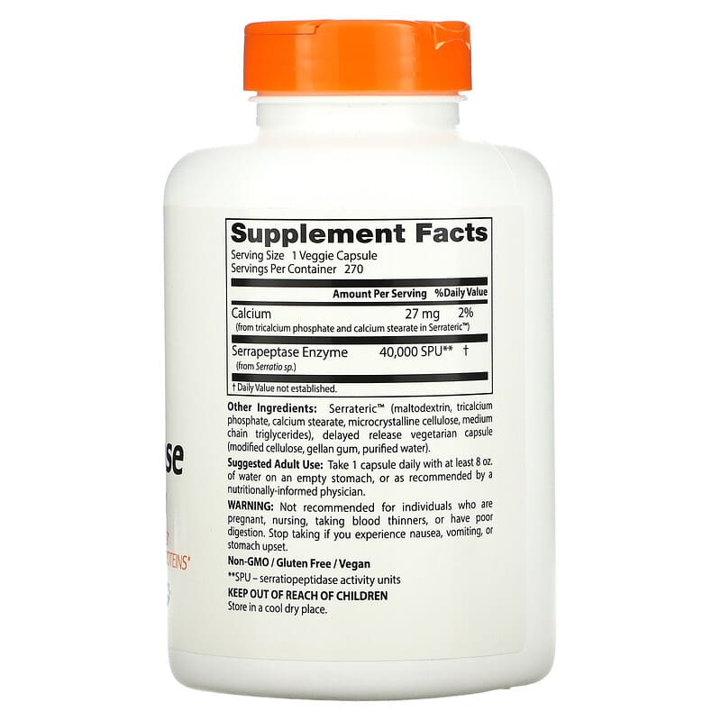 Doctor's Best, Serrapeptase, 270 Veggie Caps 753950001909