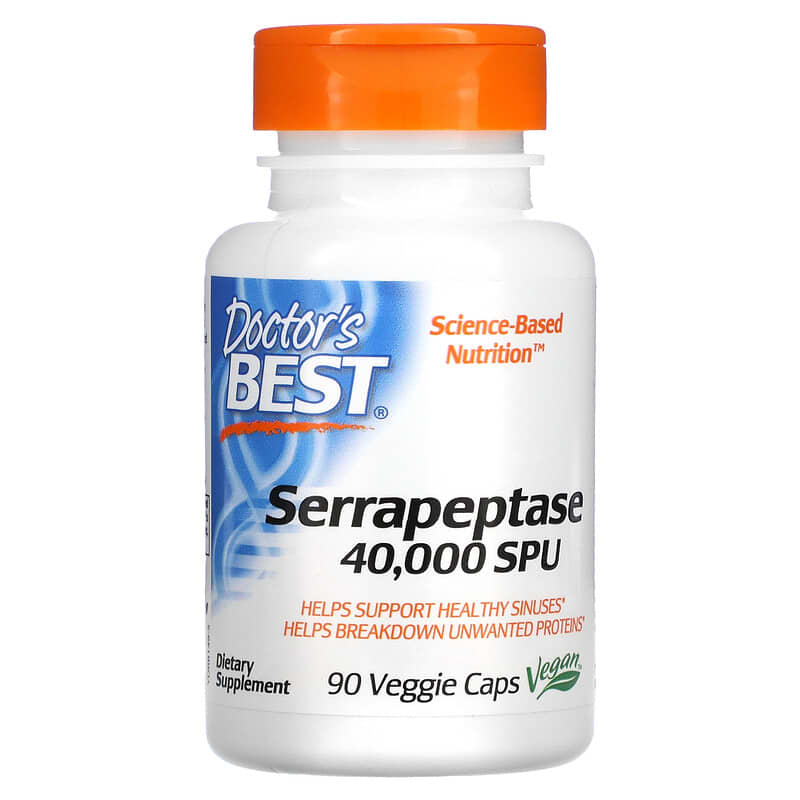 Doctor's Best Serrapeptase 40,000 SPU 90 Veggie Caps 753950001497