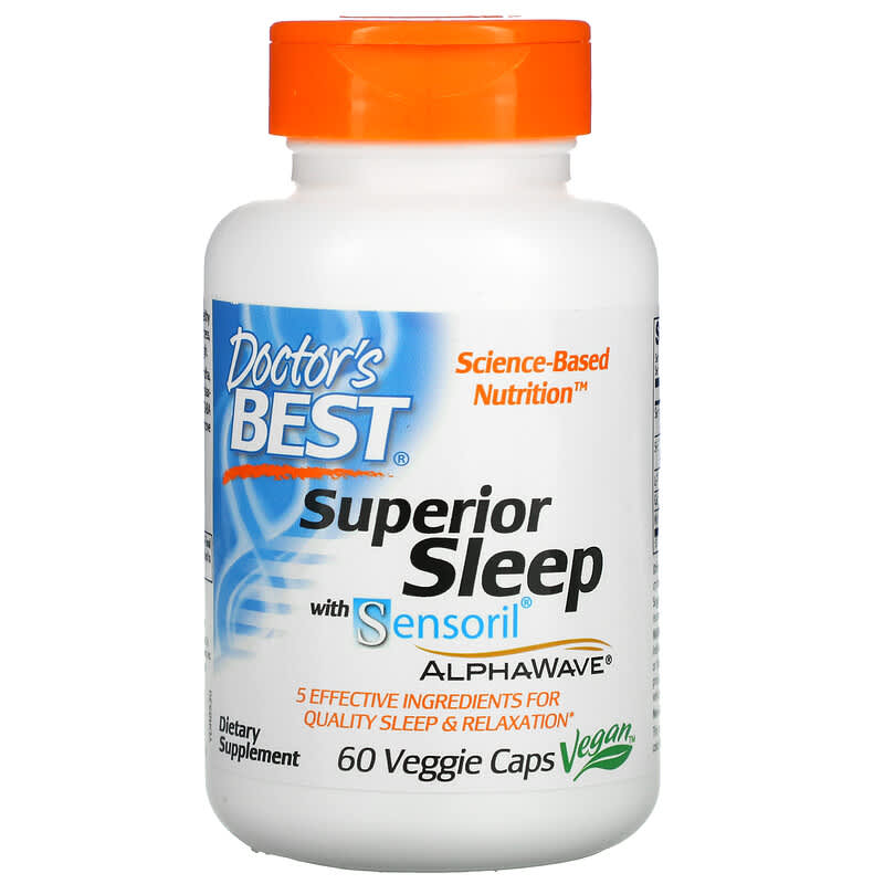 Doctor's Best Superior Sleep with Sensoril AlphaWave 60 Veggie Caps 753950005204