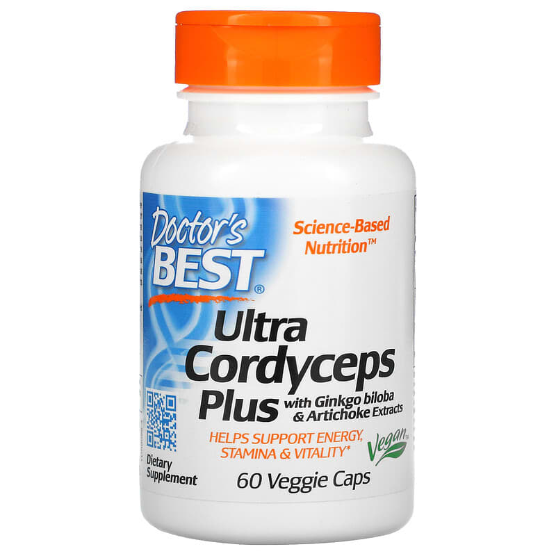 Doctor's Best Ultra Cordyceps Plus with Ginkgo Biloba and Artichoke Extracts 60 Veggie Caps 753950000988