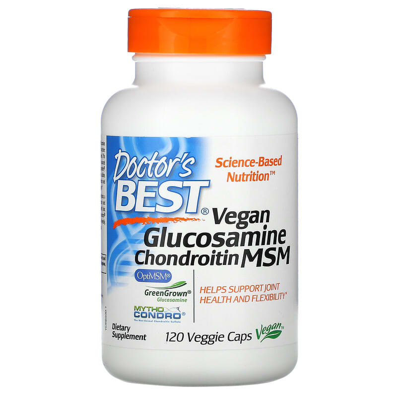 Doctor's Best Vegan Glucosamine Chondroitin MSM 120 Veggie Caps 753950005006