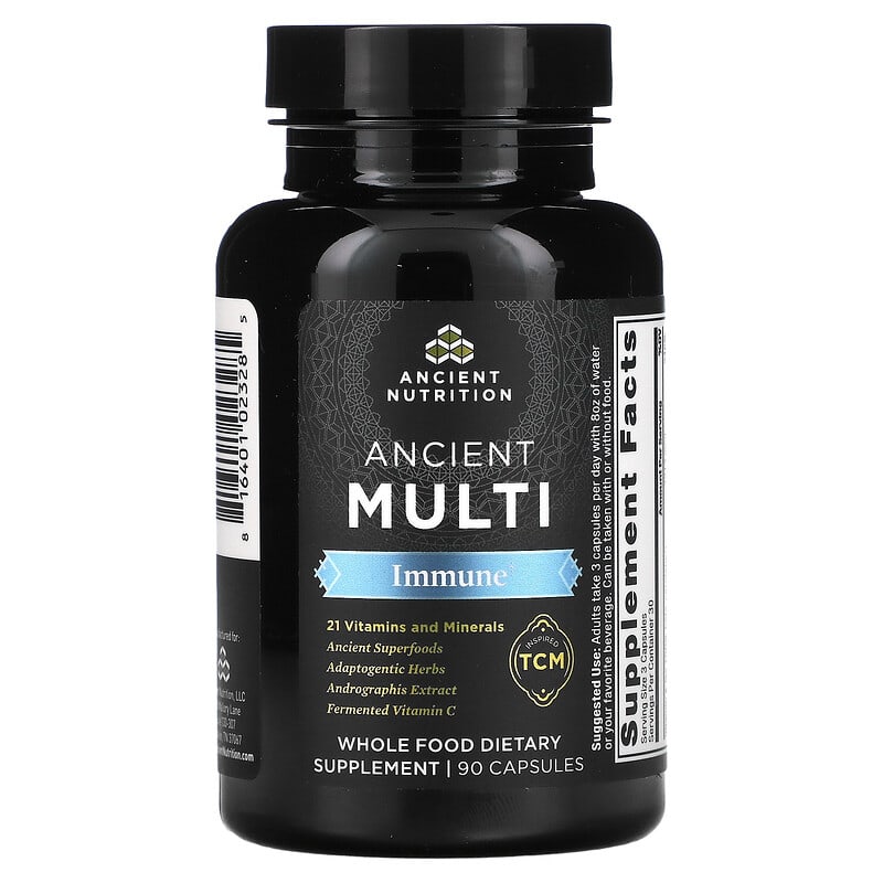 Dr. Axe / Ancient Nutrition, Ancient Multi, Immune, 90 Capsules 816401023285