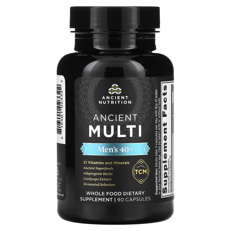 Dr. Axe / Ancient Nutrition, Ancient Multi, Men's 40+, 90 Capsules 816401023322