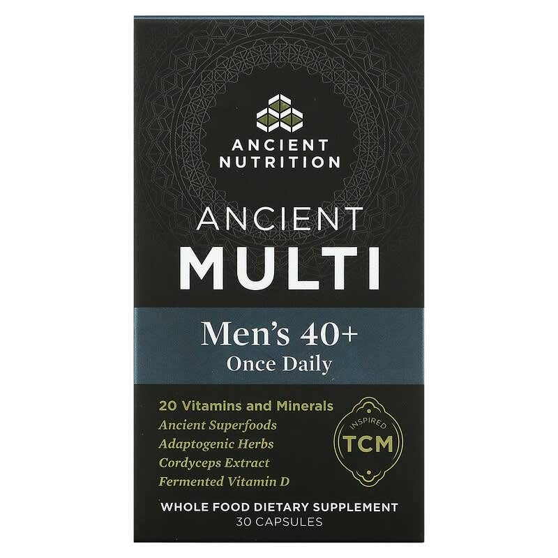 Dr. Axe/Ancient Nutrition Ancient Multi Men's 40+ Once Daily 30 Capsules 816401023704