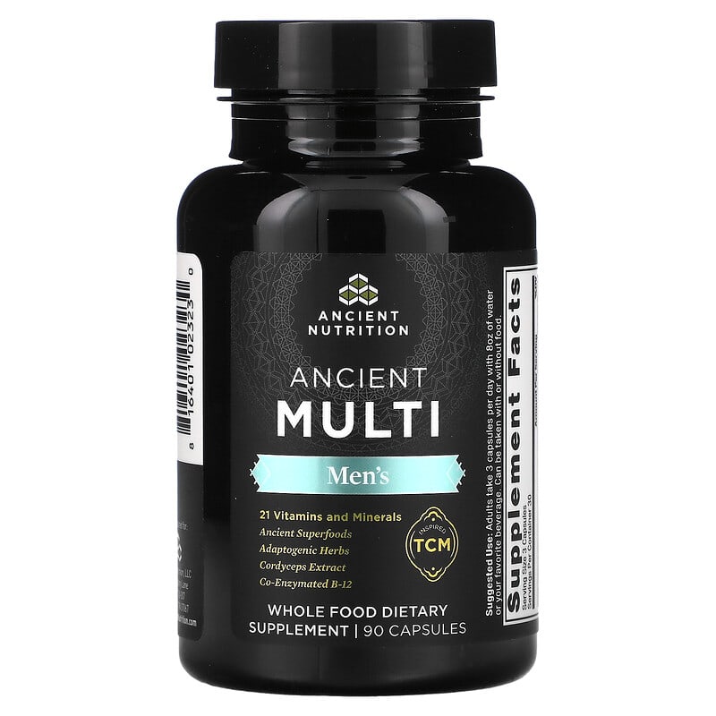 Dr. Axe / Ancient Nutrition, Ancient Multi, Men's, 90 Capsules 816401023230