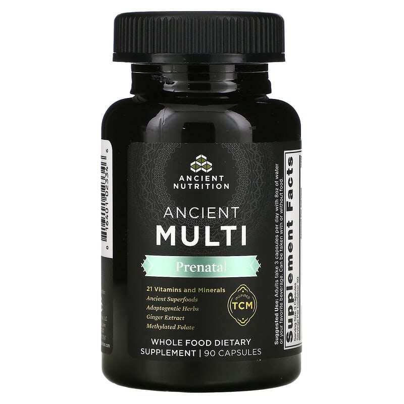 Dr. Axe / Ancient Nutrition, Ancient Multi Prenatal, 90 Capsules 816401023346