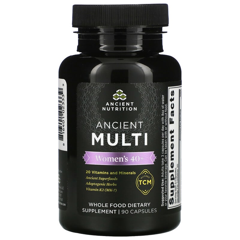 Dr. Axe / Ancient Nutrition, Ancient Multi, Women's 40+, 90 Capsules 816401023339