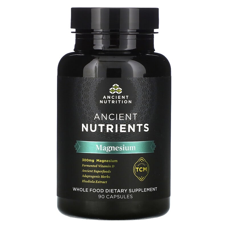 Dr. Axe / Ancient Nutrition, Ancient Nutrients, Magnesium, 100 mg, 90 Capsules 816401023360