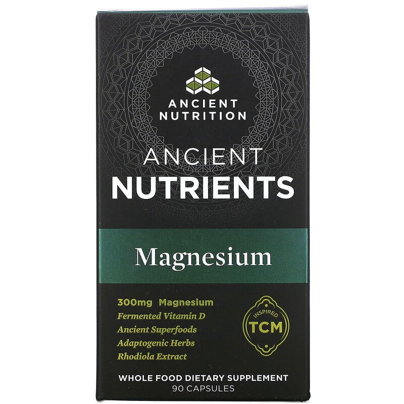 Dr. Axe/Ancient Nutrition Ancient Nutrients Magnesium 100 mg 90 Capsules 816401023360